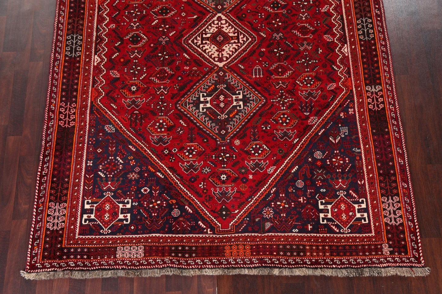 Vintage Tribal Shiraz Persian Area Rug 7x9