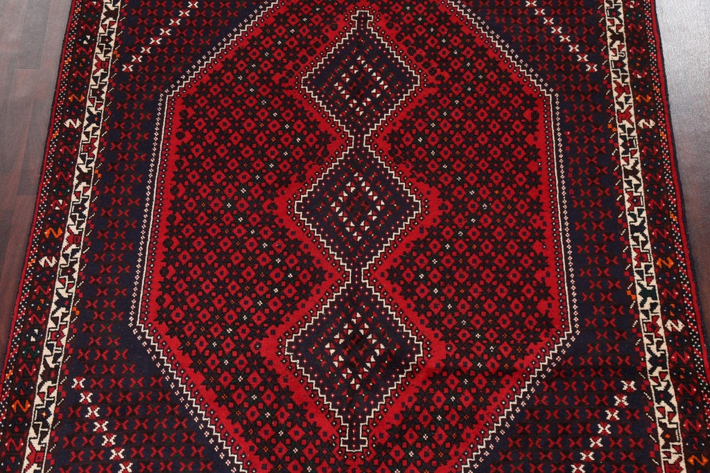 Vintage Geometric Sirjan Persian Area Rug 7x9