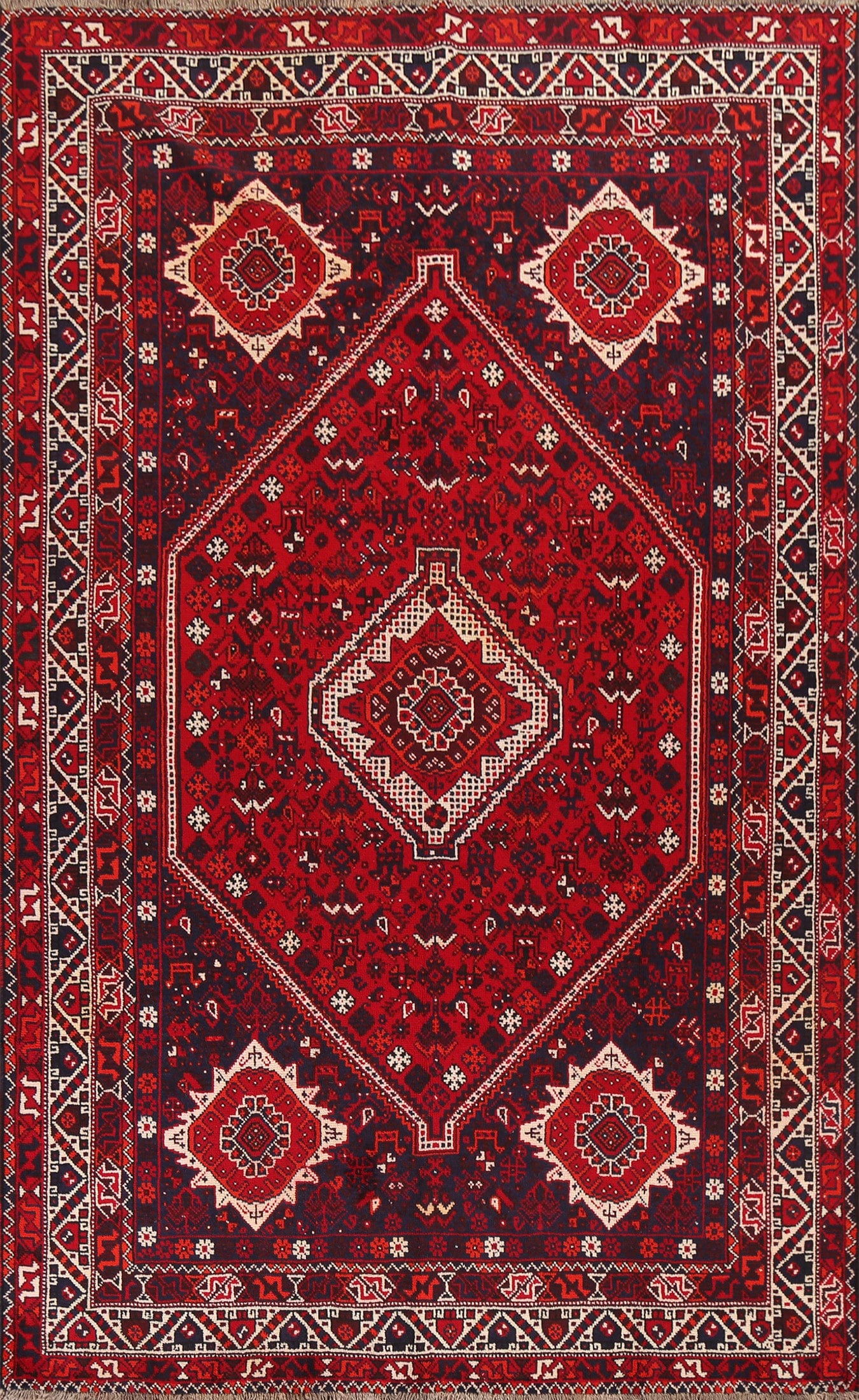 Vintage Wool Shiraz Persian Area Rug 7x10