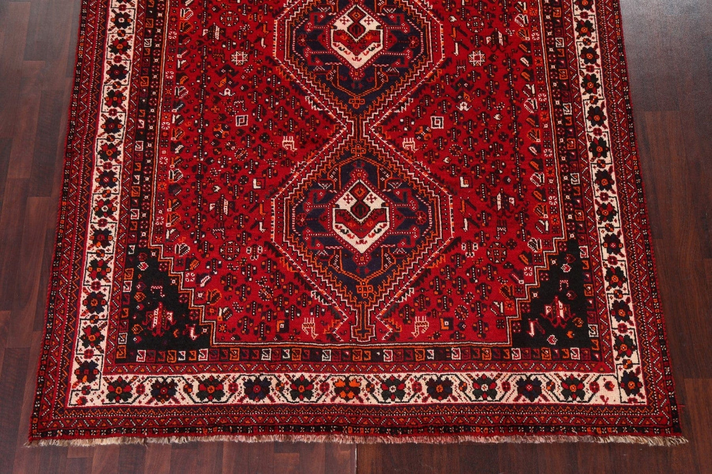 Handmade Vintage Qashqai Persian Area Rug 7x10