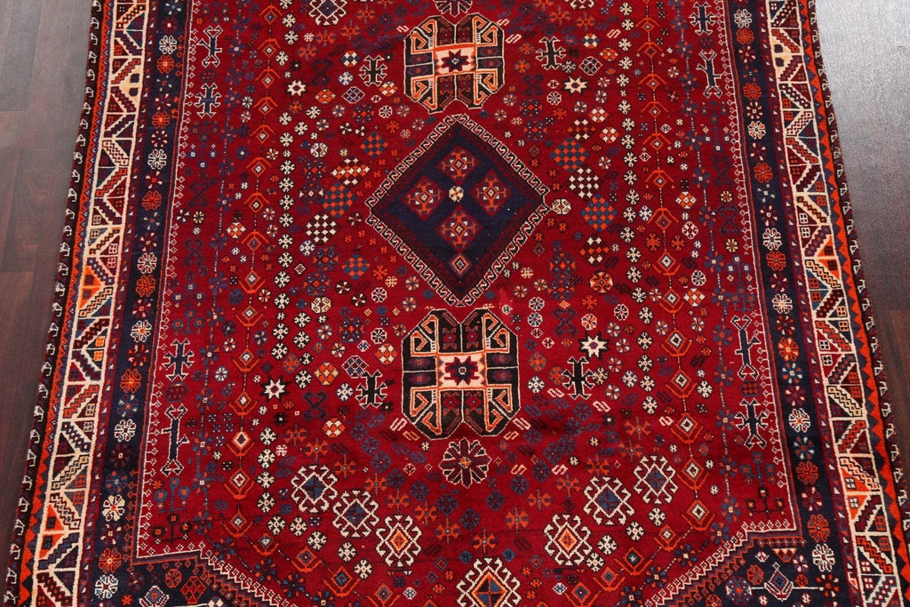 Vintage Wool Shiraz Persian Area Rug 7x10