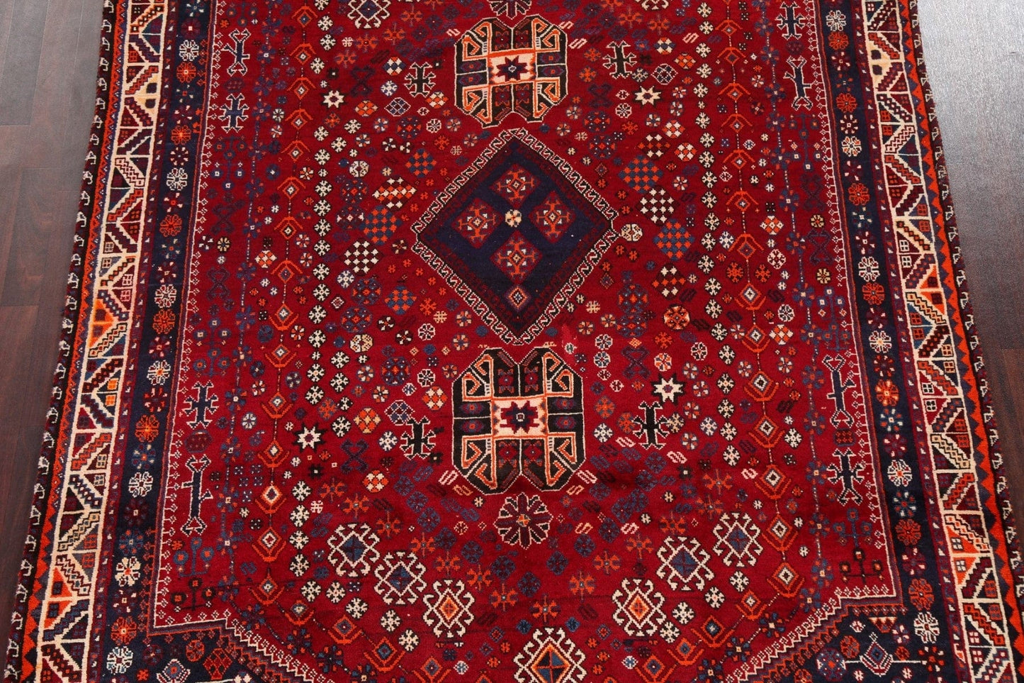 Vintage Wool Shiraz Persian Area Rug 7x10