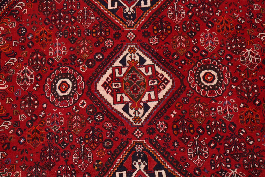 Vintage Tribal Red Shiraz Persian Area Rug 7x11