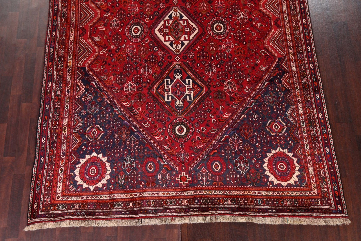 Vintage Tribal Red Shiraz Persian Area Rug 7x11