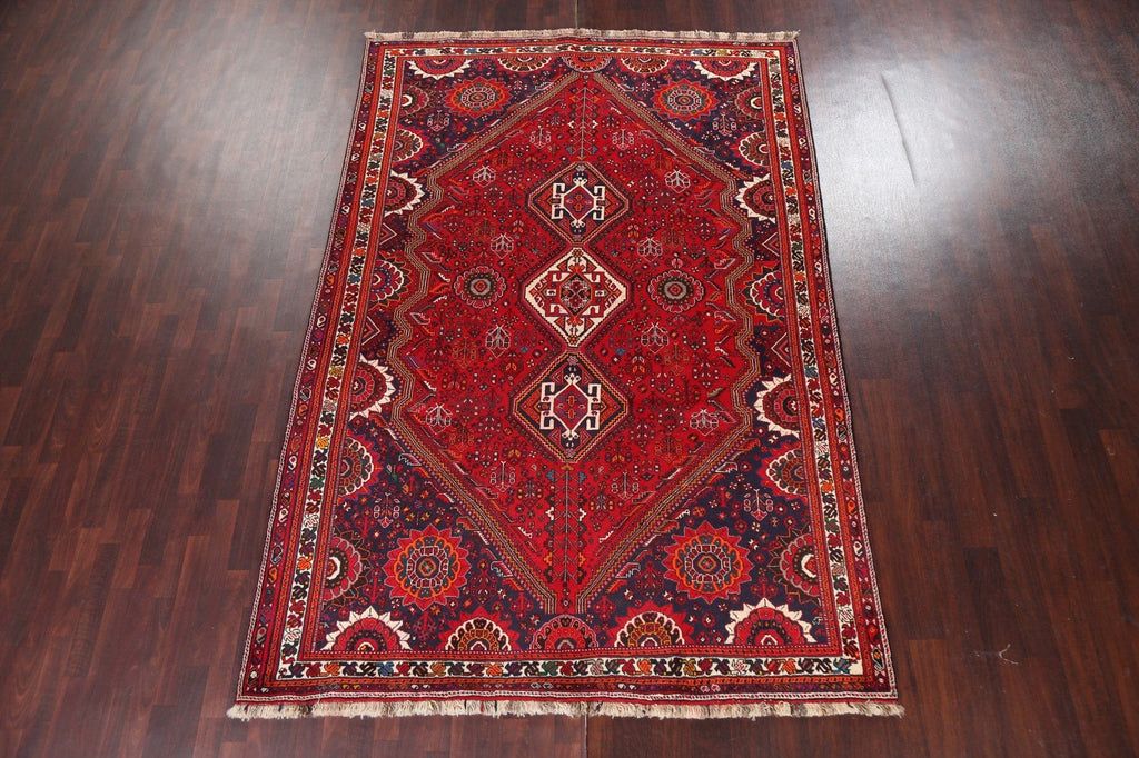 Vintage Tribal Shiraz Persian Area Rug 7x11