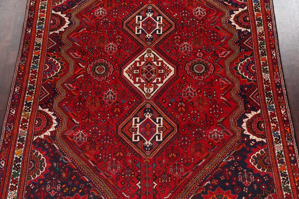 Vintage Tribal Shiraz Persian Area Rug 7x11