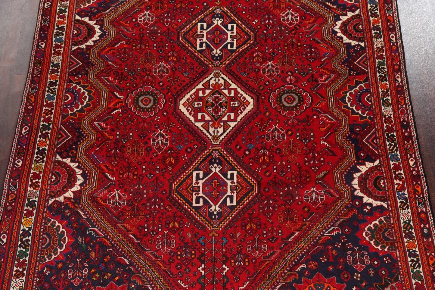 Vintage Tribal Shiraz Persian Area Rug 7x11