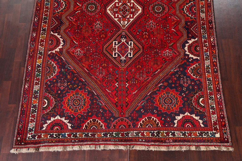 Vintage Tribal Shiraz Persian Area Rug 7x11