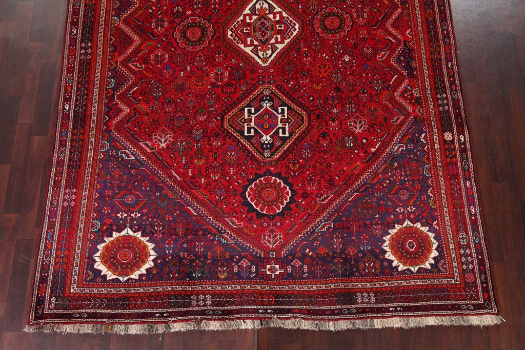 Vintage Red Shiraz Persian Area Rug 7x11