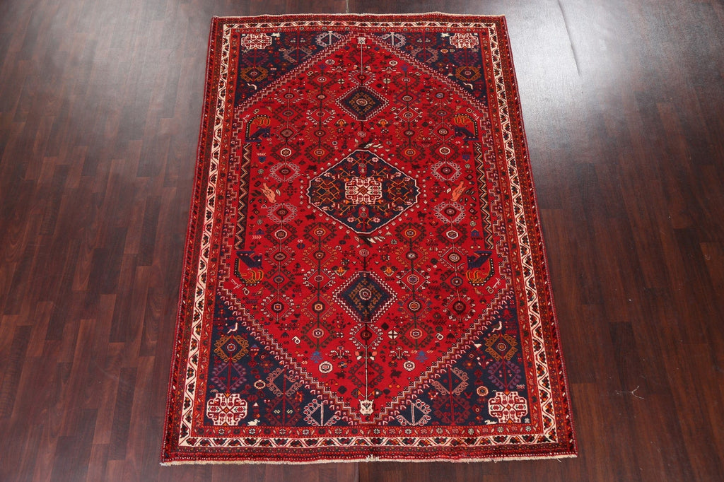 Tribal Wool Red Abadeh Persian Area Rug 7x10