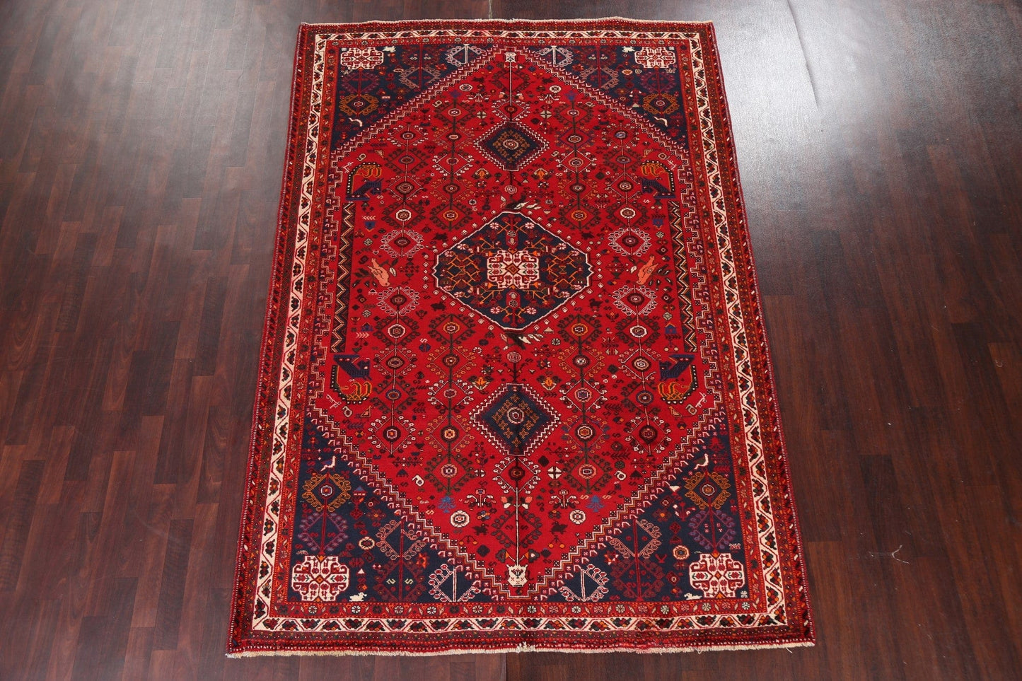 Tribal Wool Red Abadeh Persian Area Rug 7x10