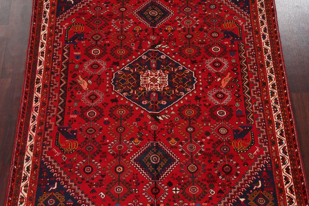 Tribal Wool Red Abadeh Persian Area Rug 7x10