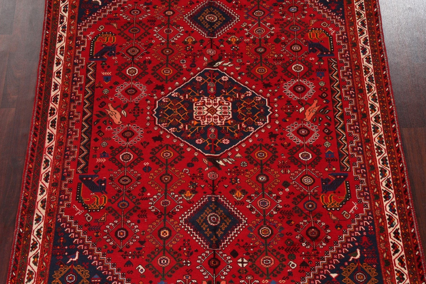 Tribal Wool Red Abadeh Persian Area Rug 7x10