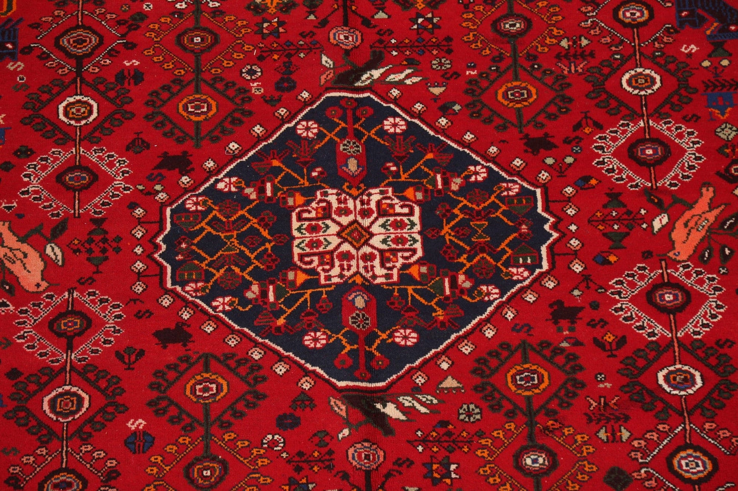 Tribal Wool Red Abadeh Persian Area Rug 7x10