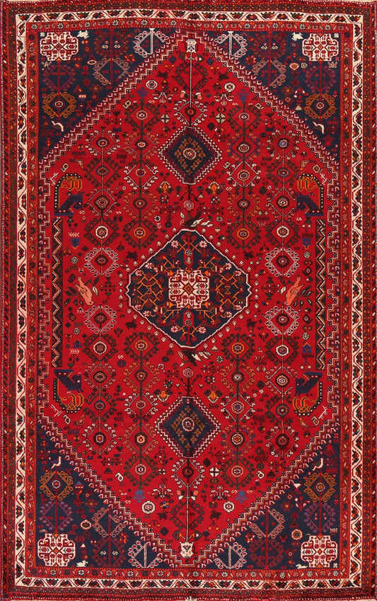 Tribal Wool Red Abadeh Persian Area Rug 7x10
