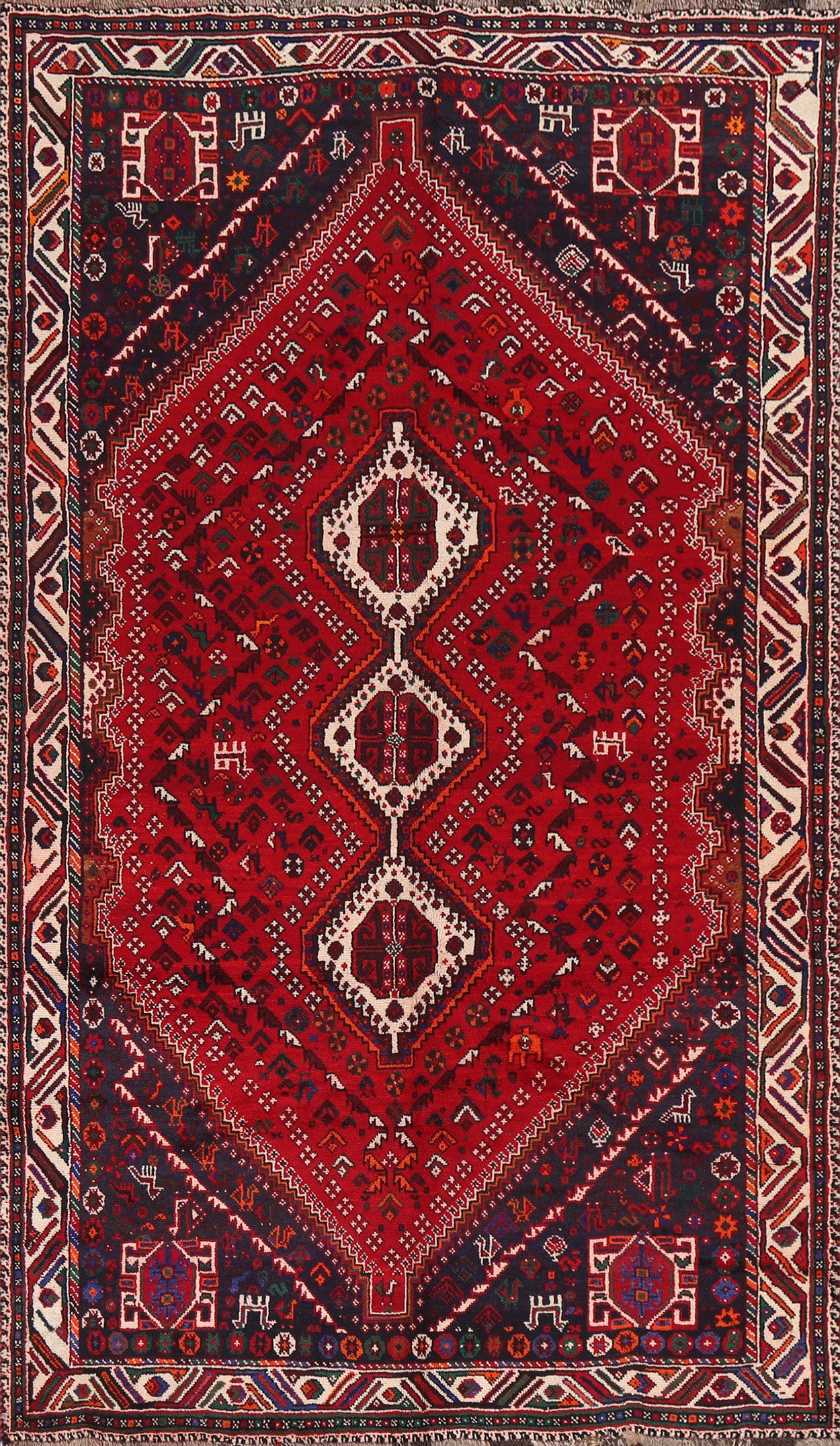 Tribal Red Shiraz Persian Area Rug 6x9