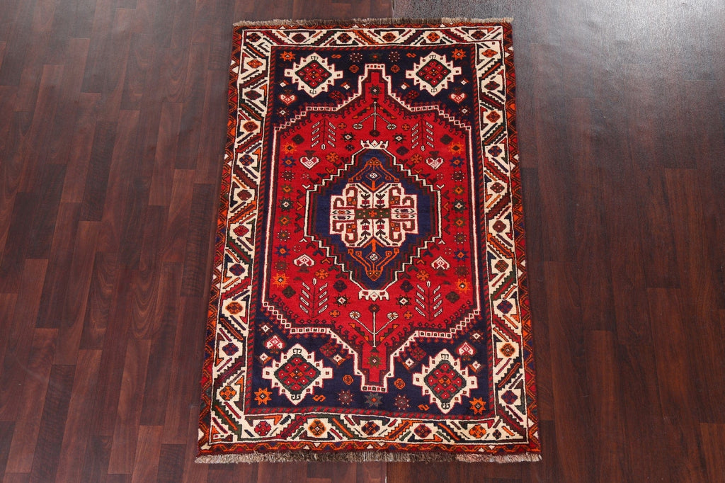 Geometric Wool Shiraz Persian Area Rug 4x6