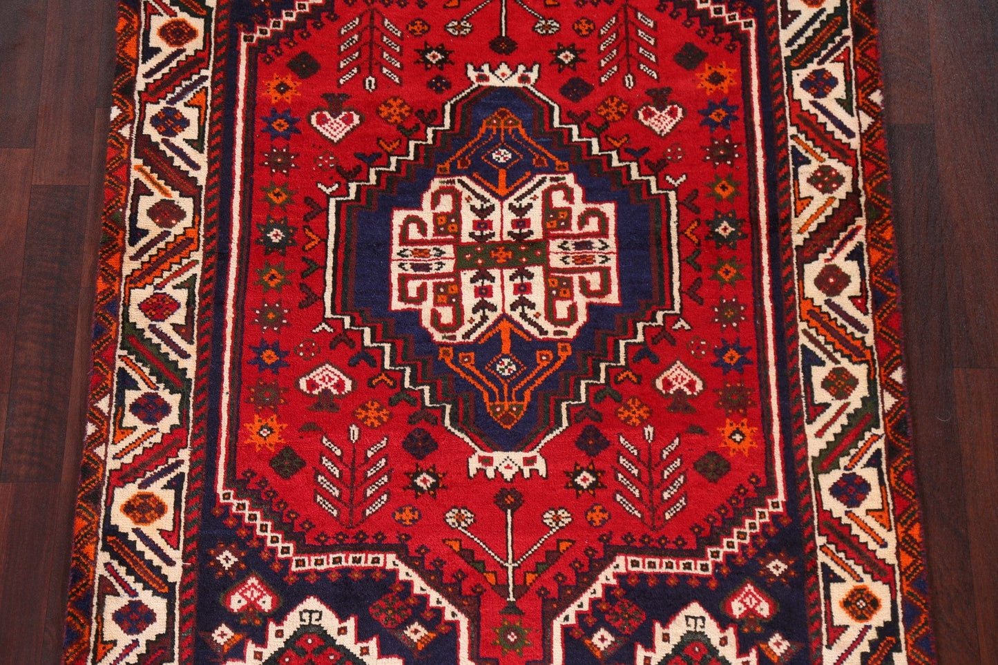 Geometric Wool Shiraz Persian Area Rug 4x6