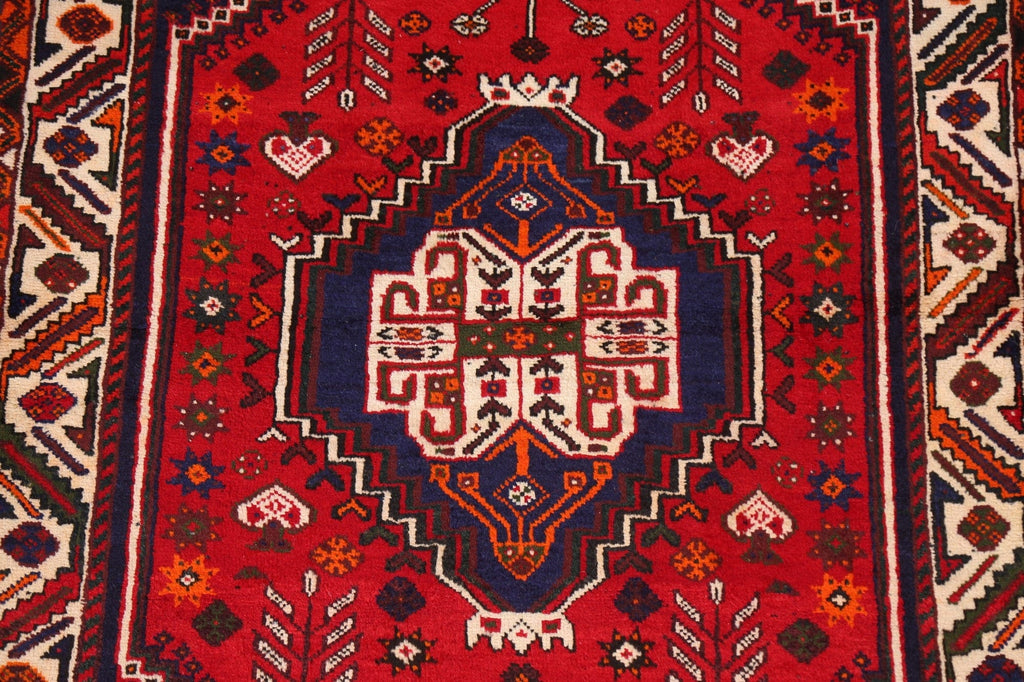 Geometric Wool Shiraz Persian Area Rug 4x6