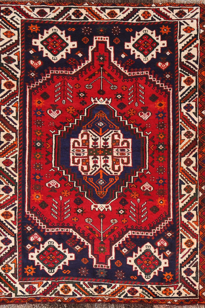 Geometric Wool Shiraz Persian Area Rug 4x6