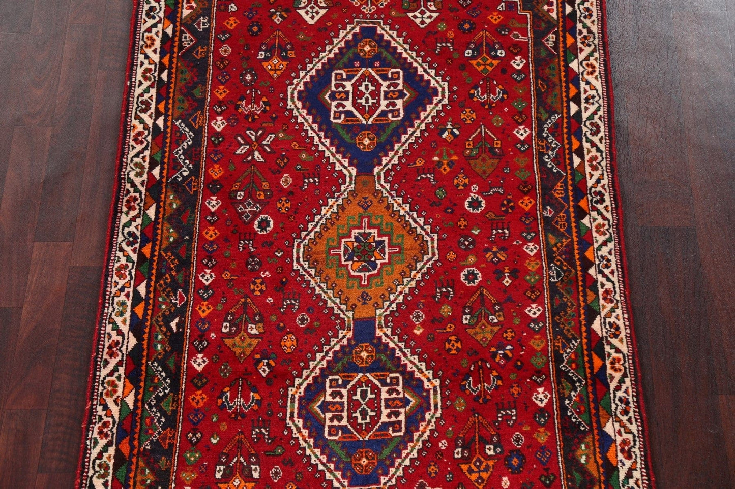 Tribal Geometric Abadeh Nafari Persian Area Rug 4x7