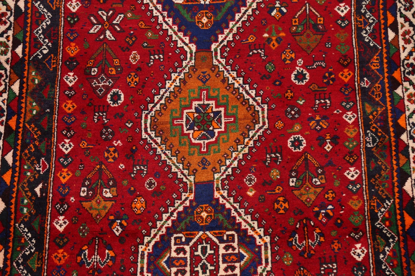 Tribal Geometric Abadeh Nafari Persian Area Rug 4x7