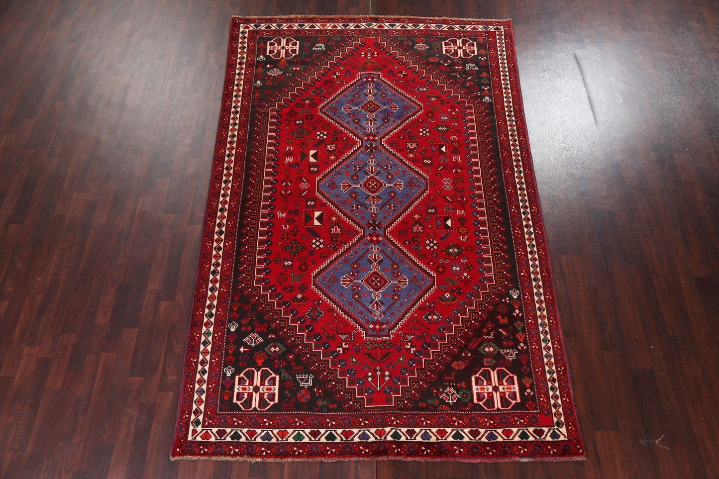 Tribal Wool Red Shiraz Persian Area Rug 7x11