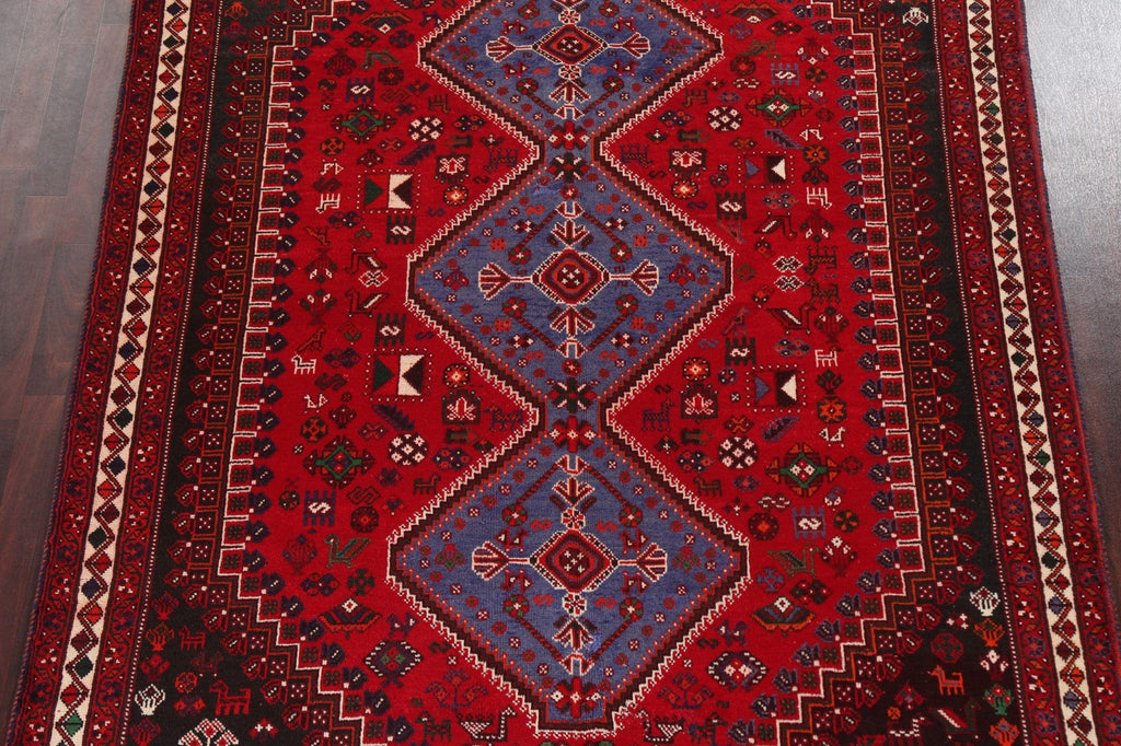 Tribal Wool Red Shiraz Persian Area Rug 7x11