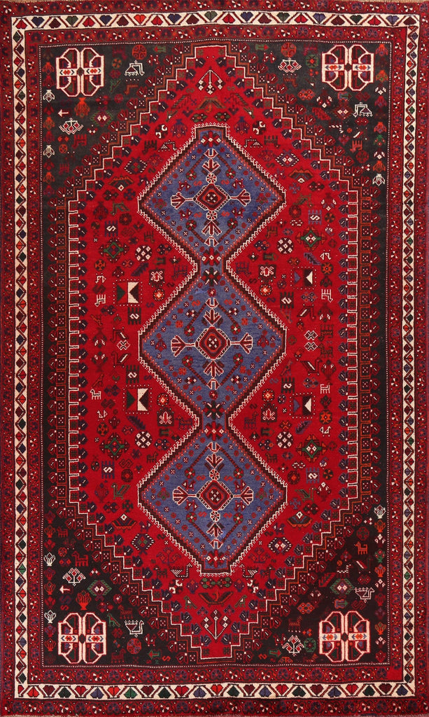 Tribal Wool Red Shiraz Persian Area Rug 7x11