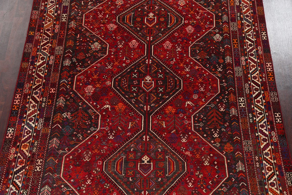 Tribal Vintage Shiraz Persian Area Rug 7x10