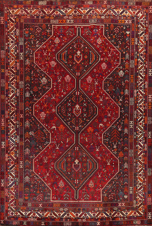 Tribal Vintage Shiraz Persian Area Rug 7x10