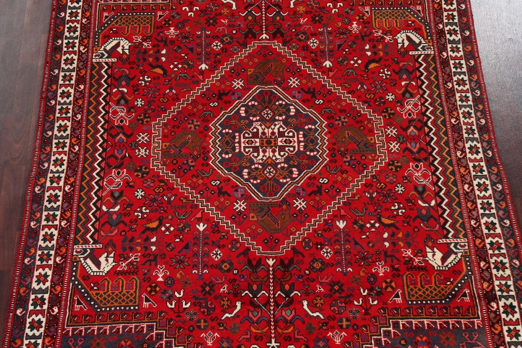 Vintage Wool Red Shiraz Persian Area Rug 6x10