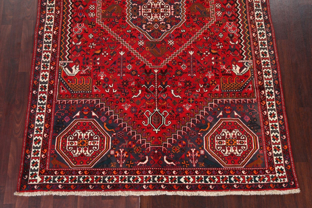 Vintage Wool Red Shiraz Persian Area Rug 6x10