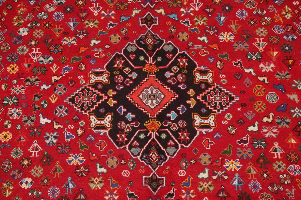 Vegetable Dye Red Shiraz Kashkoli Persian Area Rug 6x10