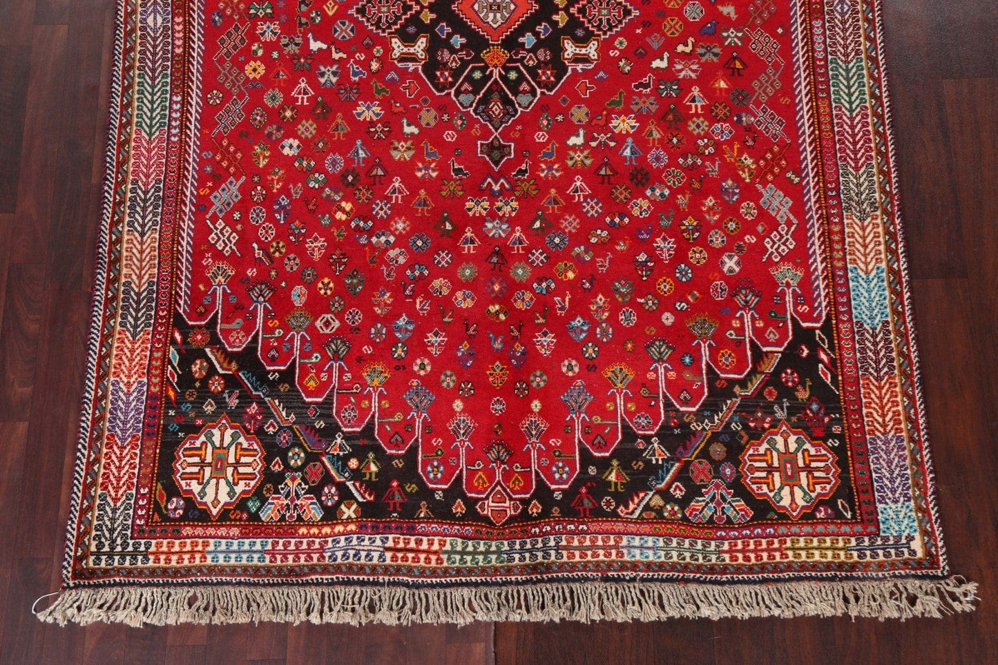 Vegetable Dye Red Shiraz Kashkoli Persian Area Rug 6x10