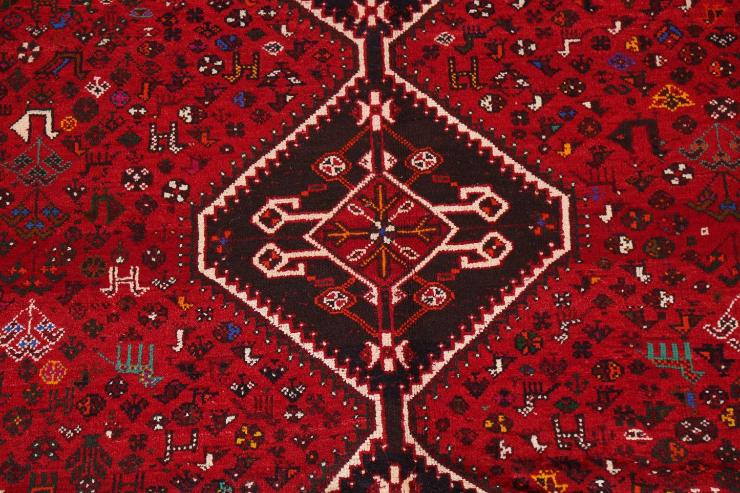 Vintage Red Wool Shiraz Persian Area Rug 7x10