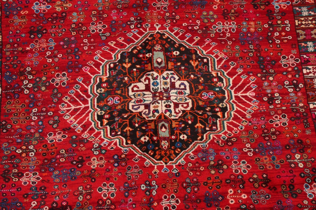 Vintage Wool Red Shiraz Persian Area Rug 7x9