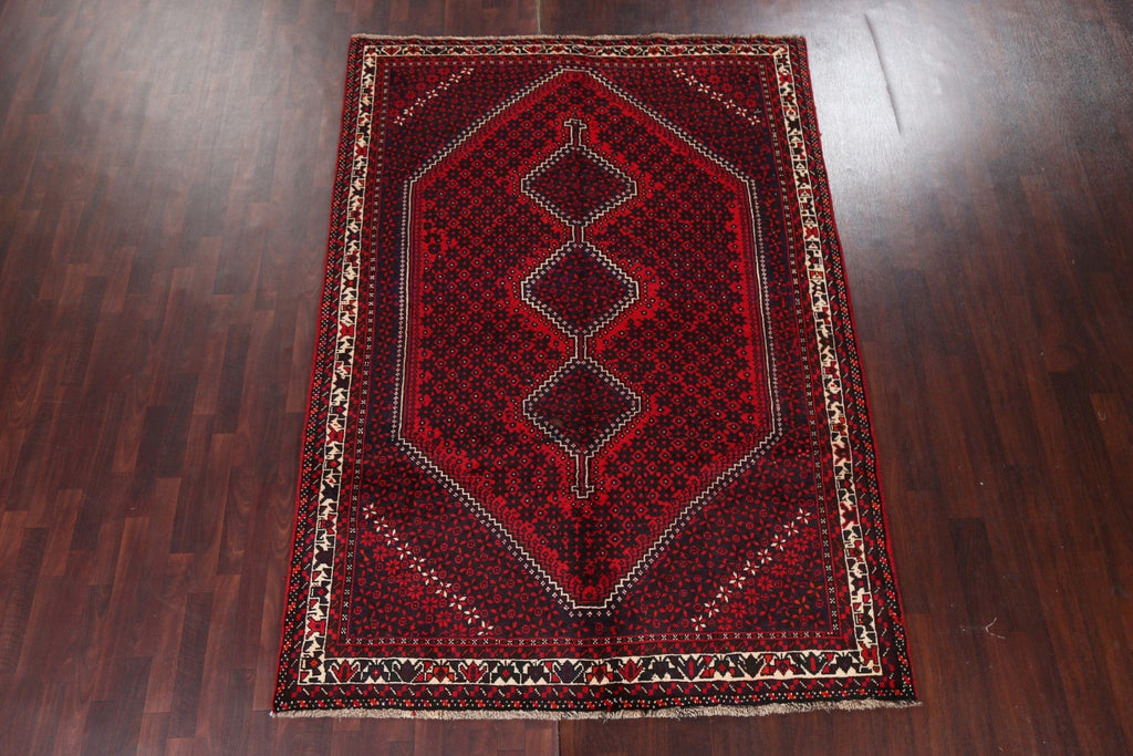 Black/ Red Handmade Wool Lori Persian Area Rug 7x9