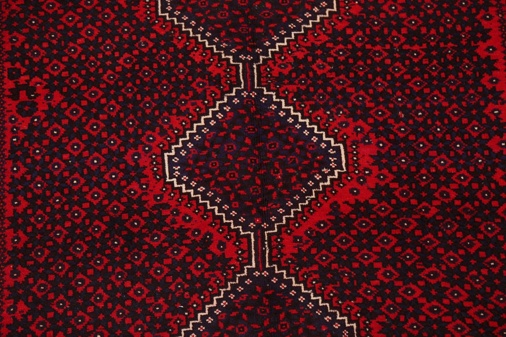 Black/ Red Handmade Wool Lori Persian Area Rug 7x9