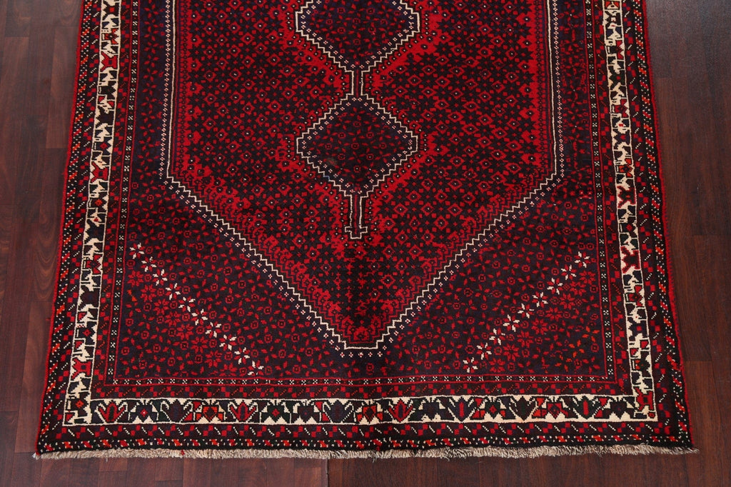 Black/ Red Handmade Wool Lori Persian Area Rug 7x9