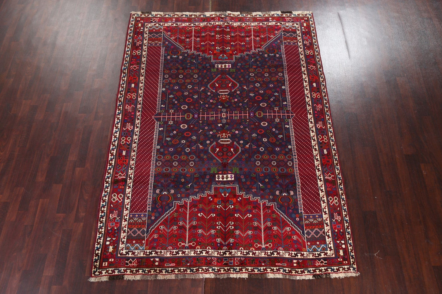 Navy Blue Tribal Kashkoli Persian Area Rug 7x9