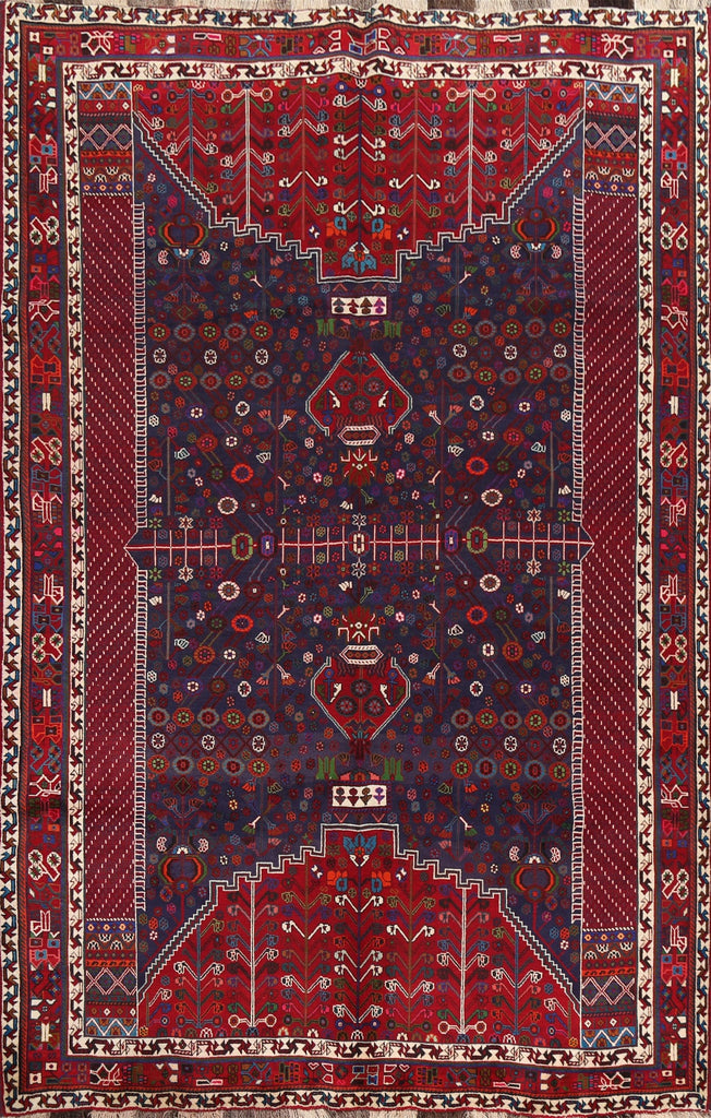 Navy Blue Tribal Kashkoli Persian Area Rug 7x9