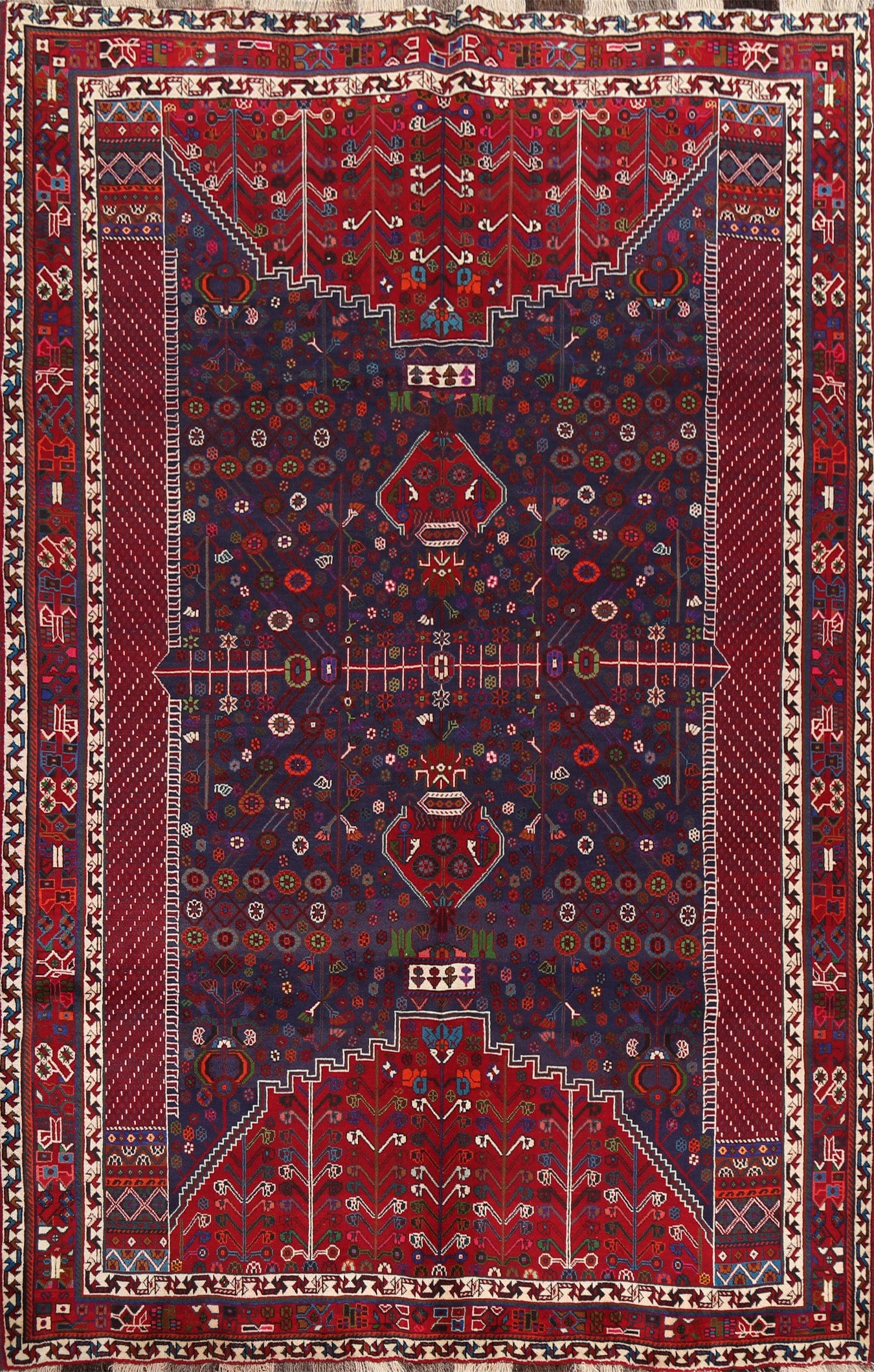 Navy Blue Tribal Kashkoli Persian Area Rug 7x9