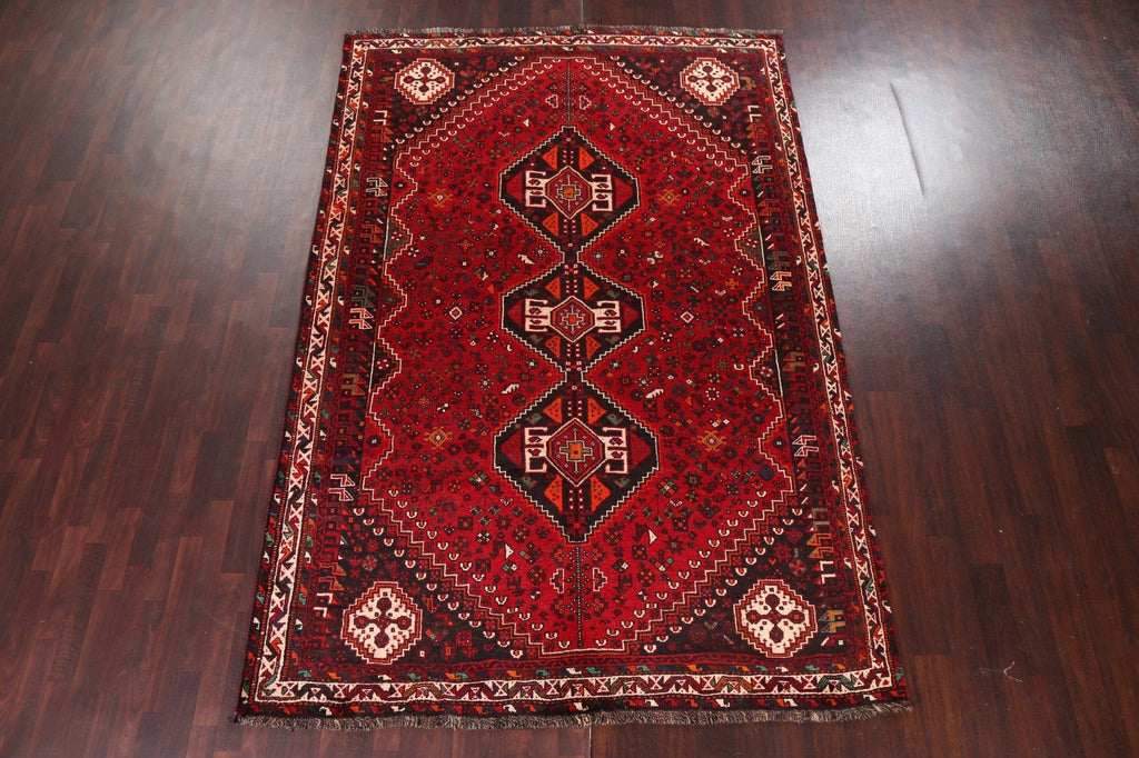 Vintage Tribal Shiraz Persian Area Rug 7x11