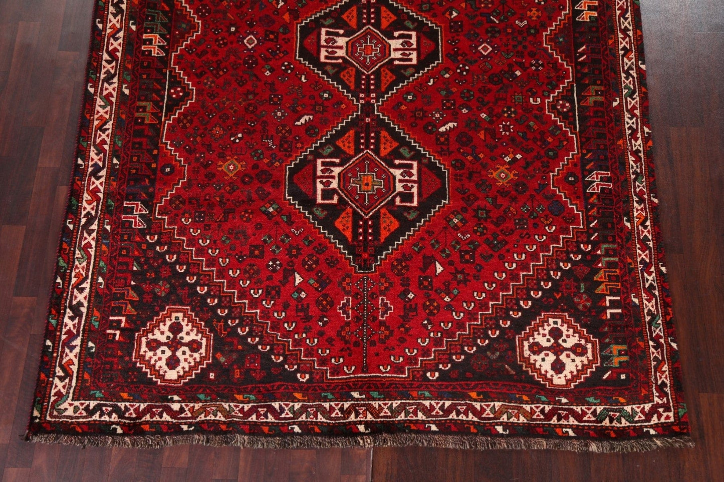 Vintage Tribal Shiraz Persian Area Rug 7x11