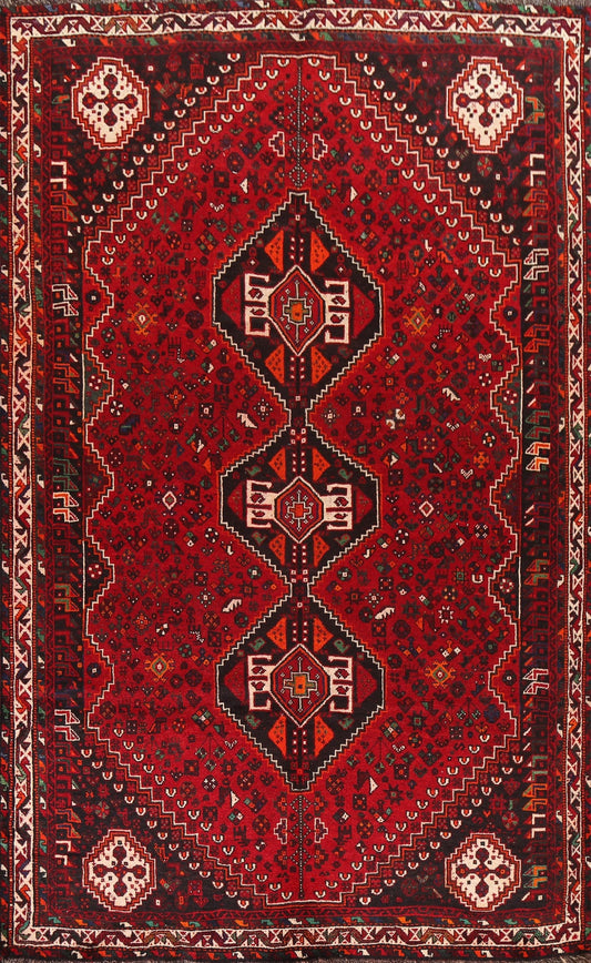 Vintage Tribal Shiraz Persian Area Rug 7x11