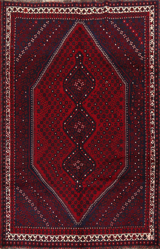 Vintage Handmade Shiraz Persian Area Rug 7x9