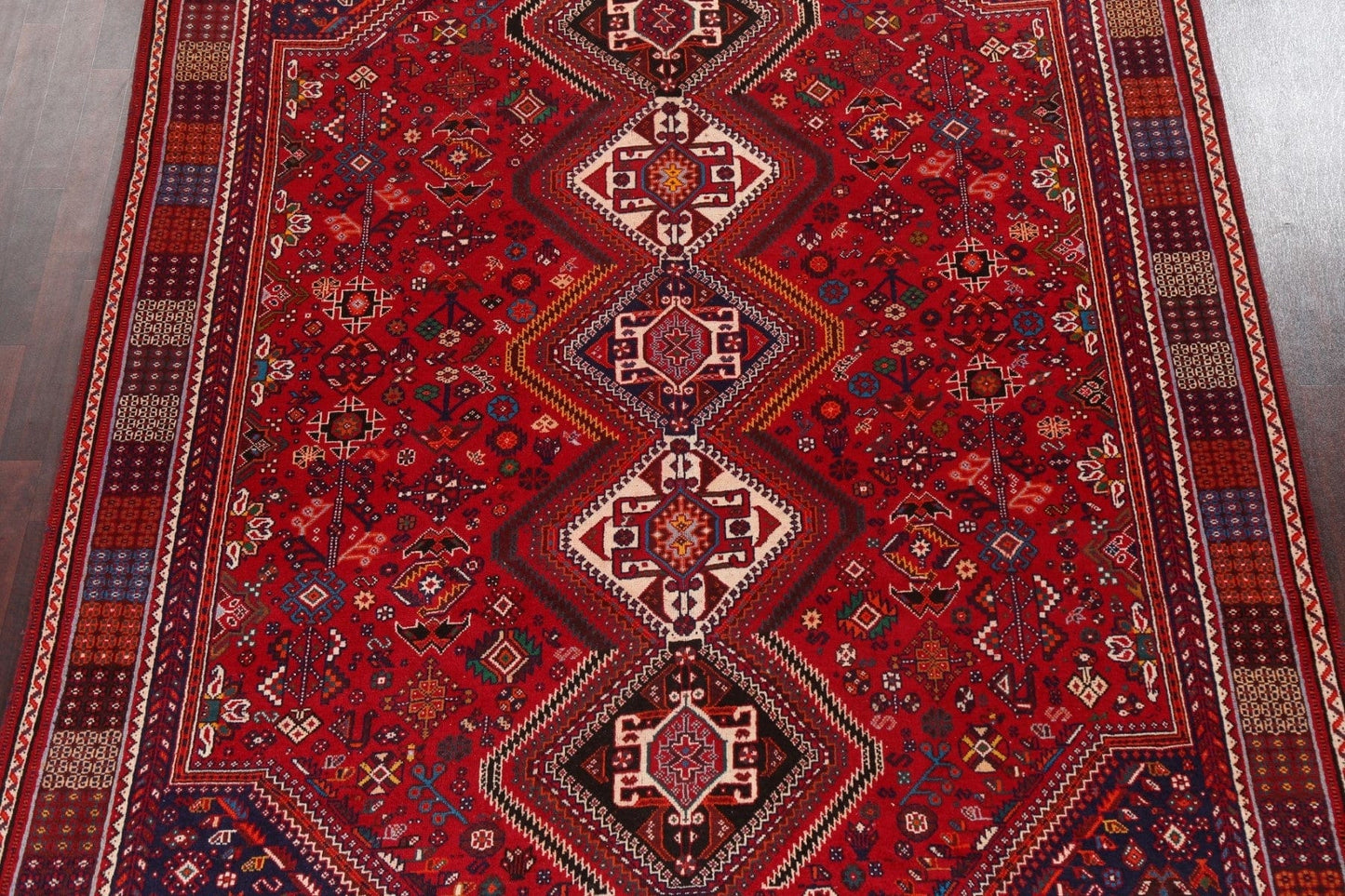 Tribal Geometric Shiraz Kashkoli Persian Area Rug 8x11