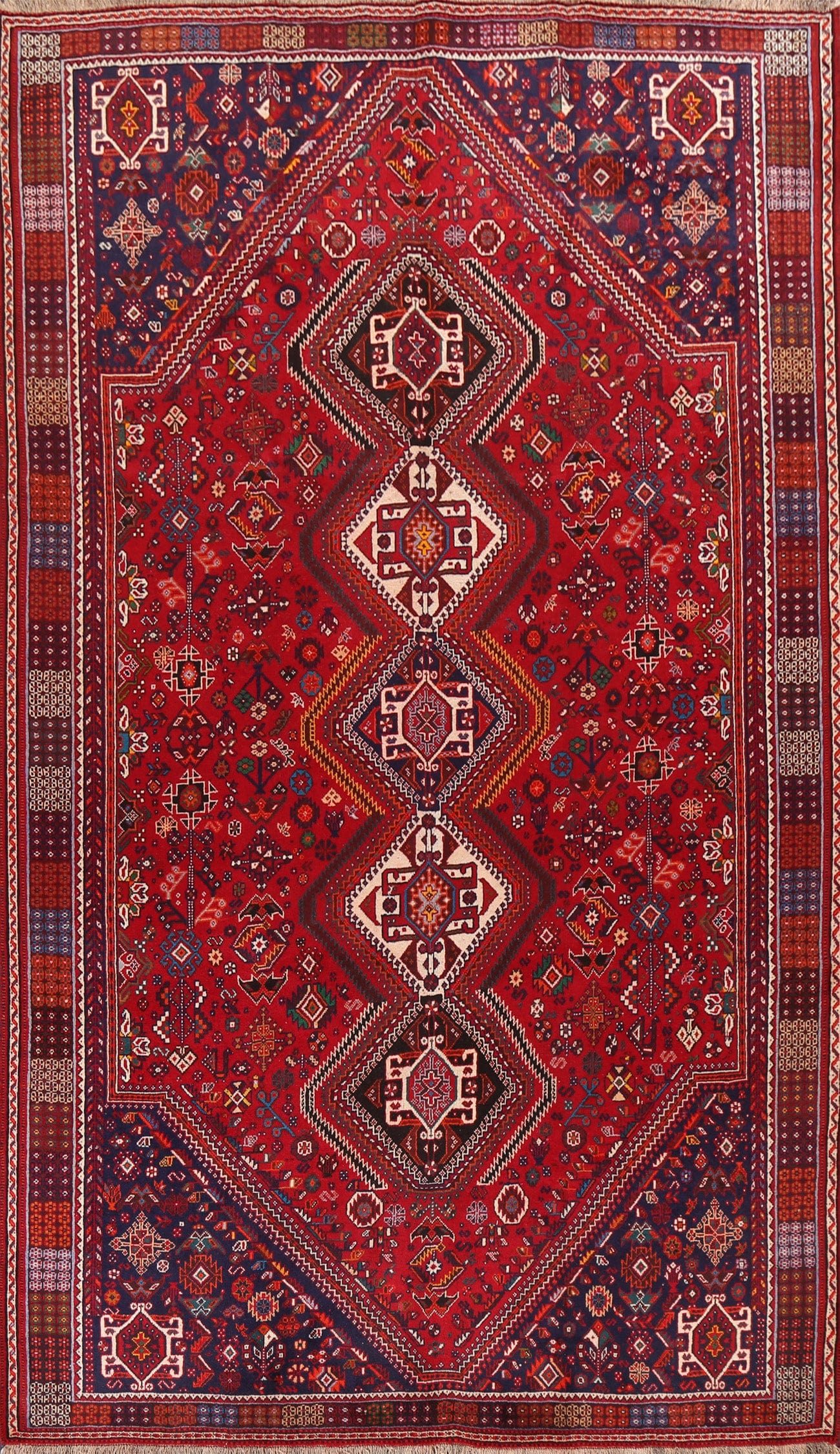 Tribal Geometric Shiraz Kashkoli Persian Area Rug 8x11