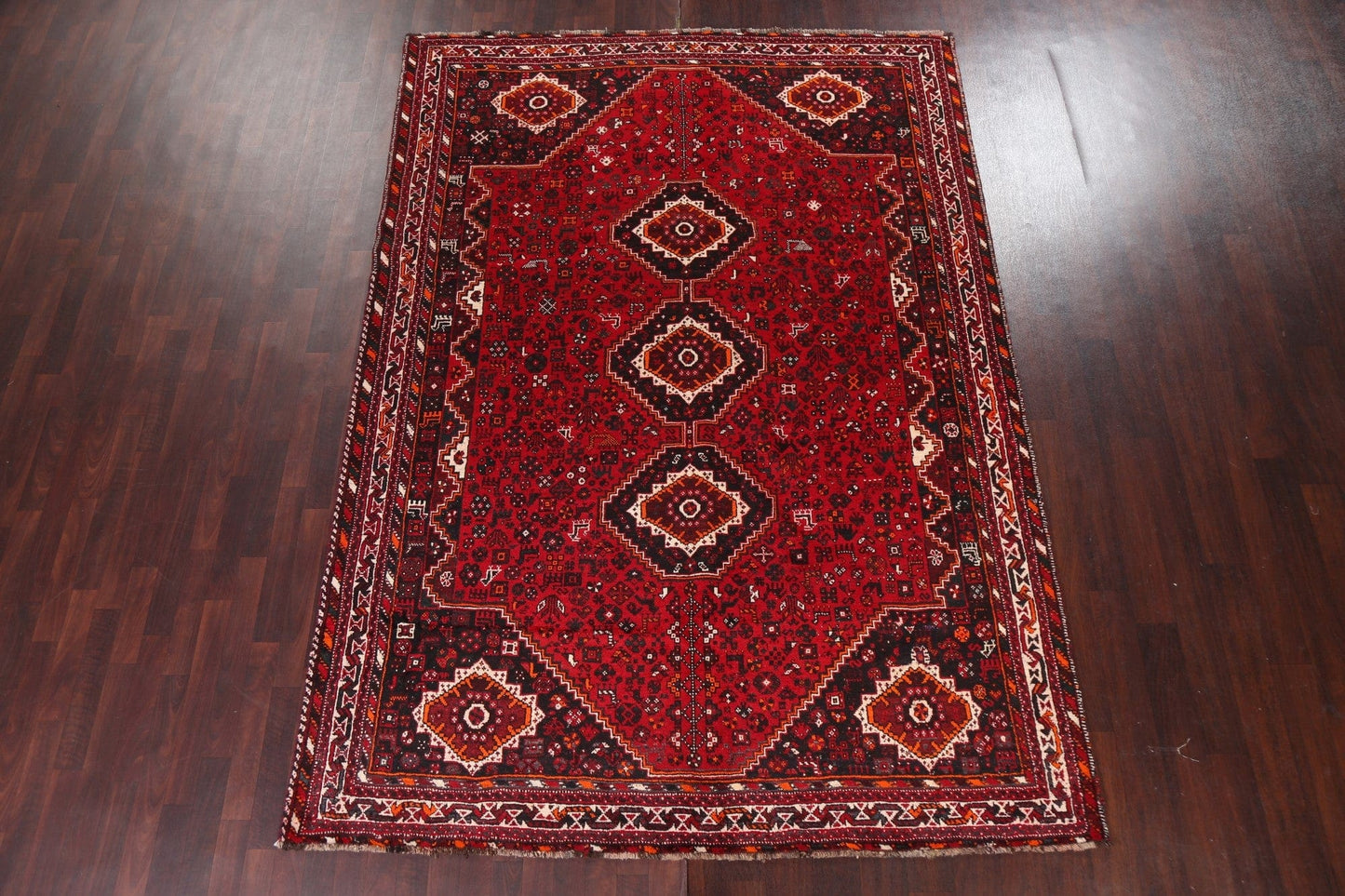 Vintage Tribal Shiraz Persian Area Rug 7x10